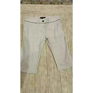 Grass Collection Women's Beige Capri Pants Size 7 Cuffed with Pockets